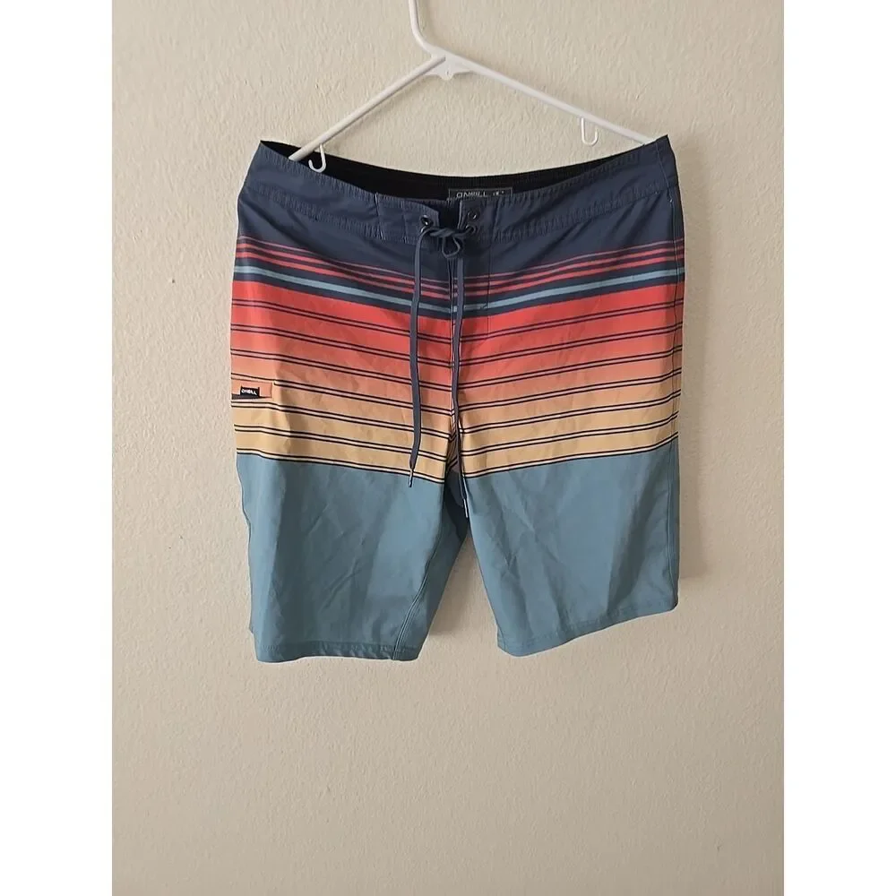O'Neill Mens Lennox Striped‎ Boardshorts Multicolor Size 30